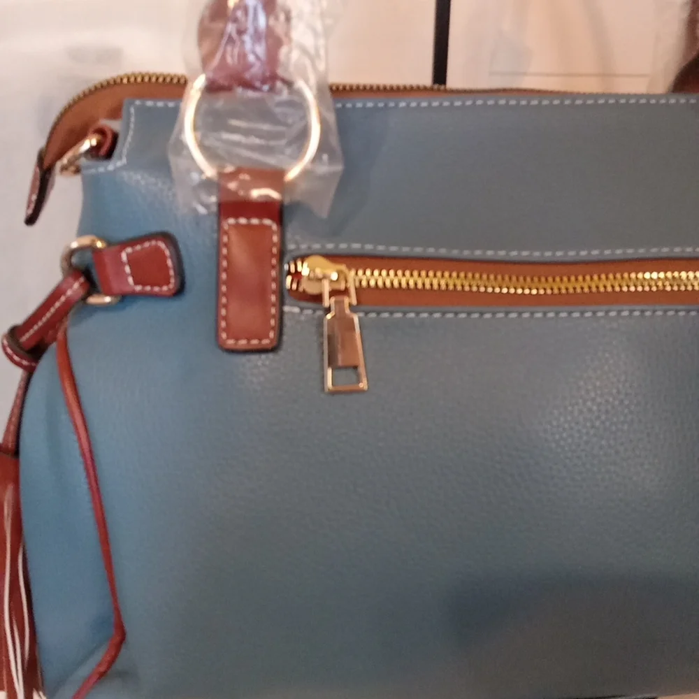 Blue and Brown Women's Handbag - Picture 7 of 13